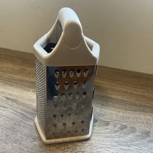 6-Sided Stainless Steel Box Grater w/ Handle Multi Grater New/Lightly Used